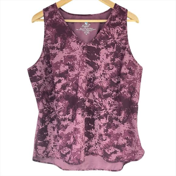 KUHL Women's Vantage Lightweight Performance Tank in Mauve Print Size XL - Picture 2 of 9